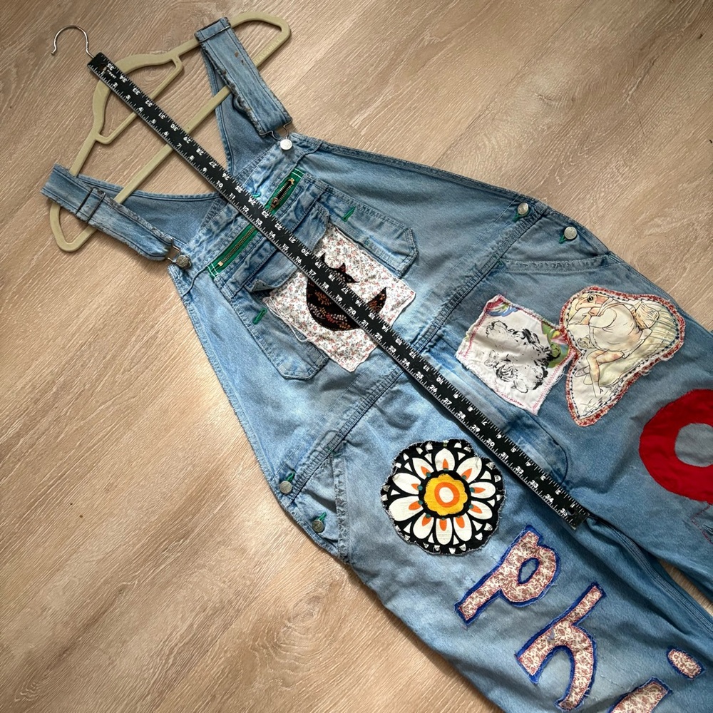 Phish Upcycled Patchwork Hippie Overalls - Picture 15 of 15